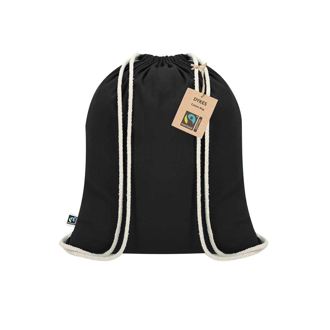 Trekkoordtas Dykes Fairtrade wit 2 kleuren