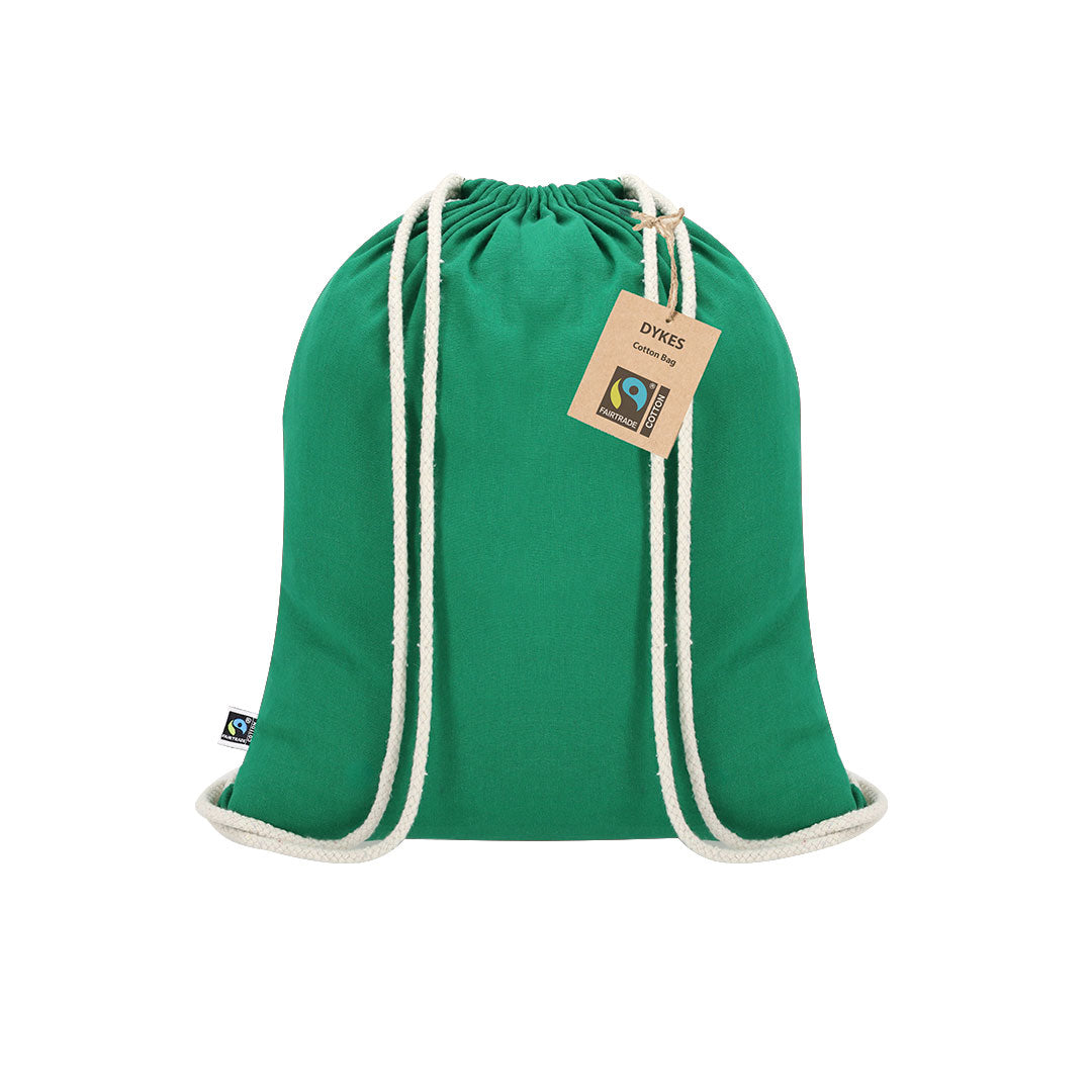 Trekkoordtas Dykes Fairtrade wit 1 kleur