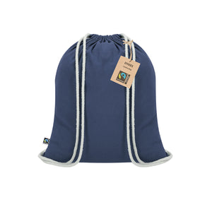 Trekkoordtas Dykes Fairtrade blauw 2 kleuren