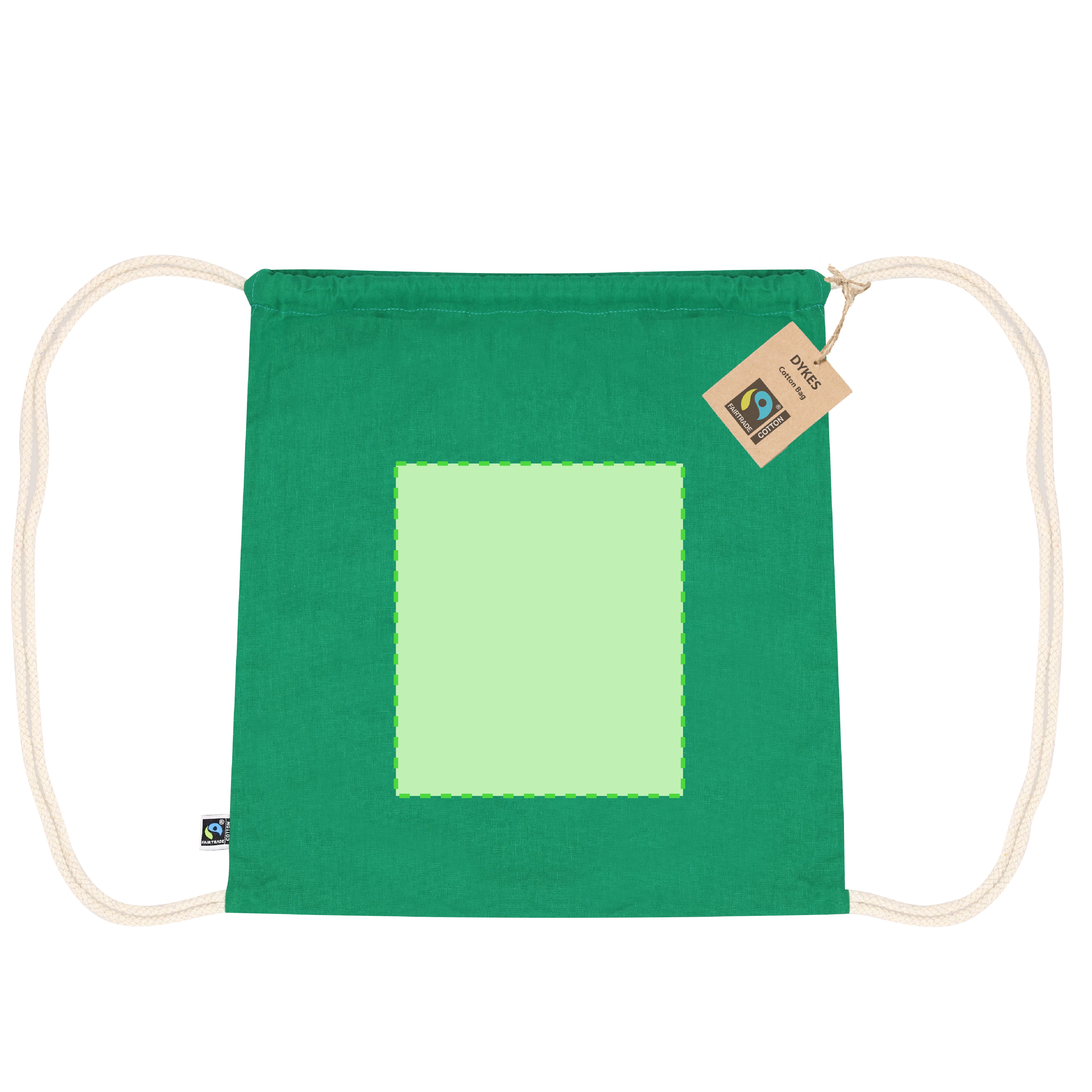 Trekkoordtas Dykes Fairtrade rood 1 kleur