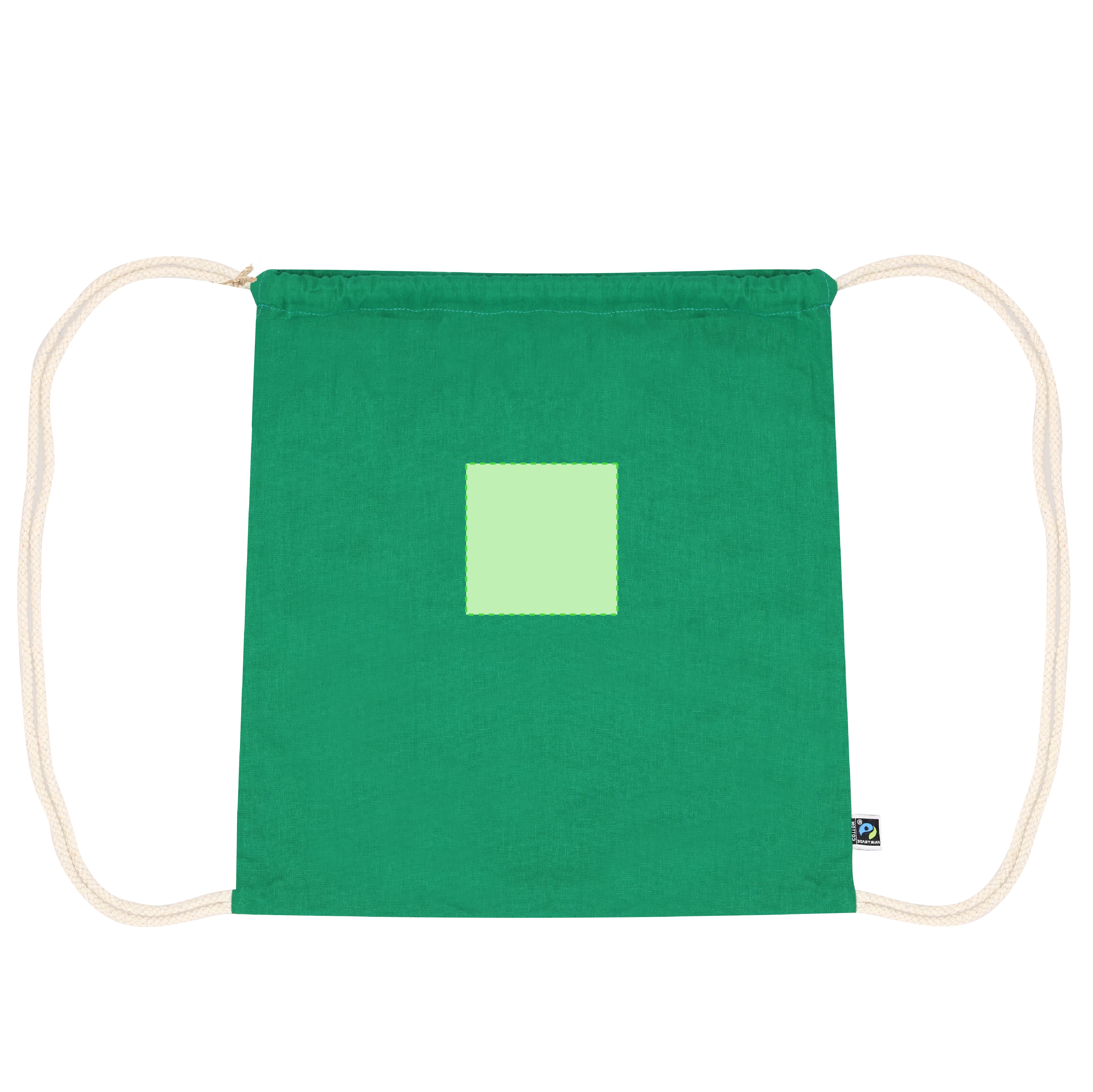 Trekkoordtas Dykes Fairtrade zwart 1 kleur