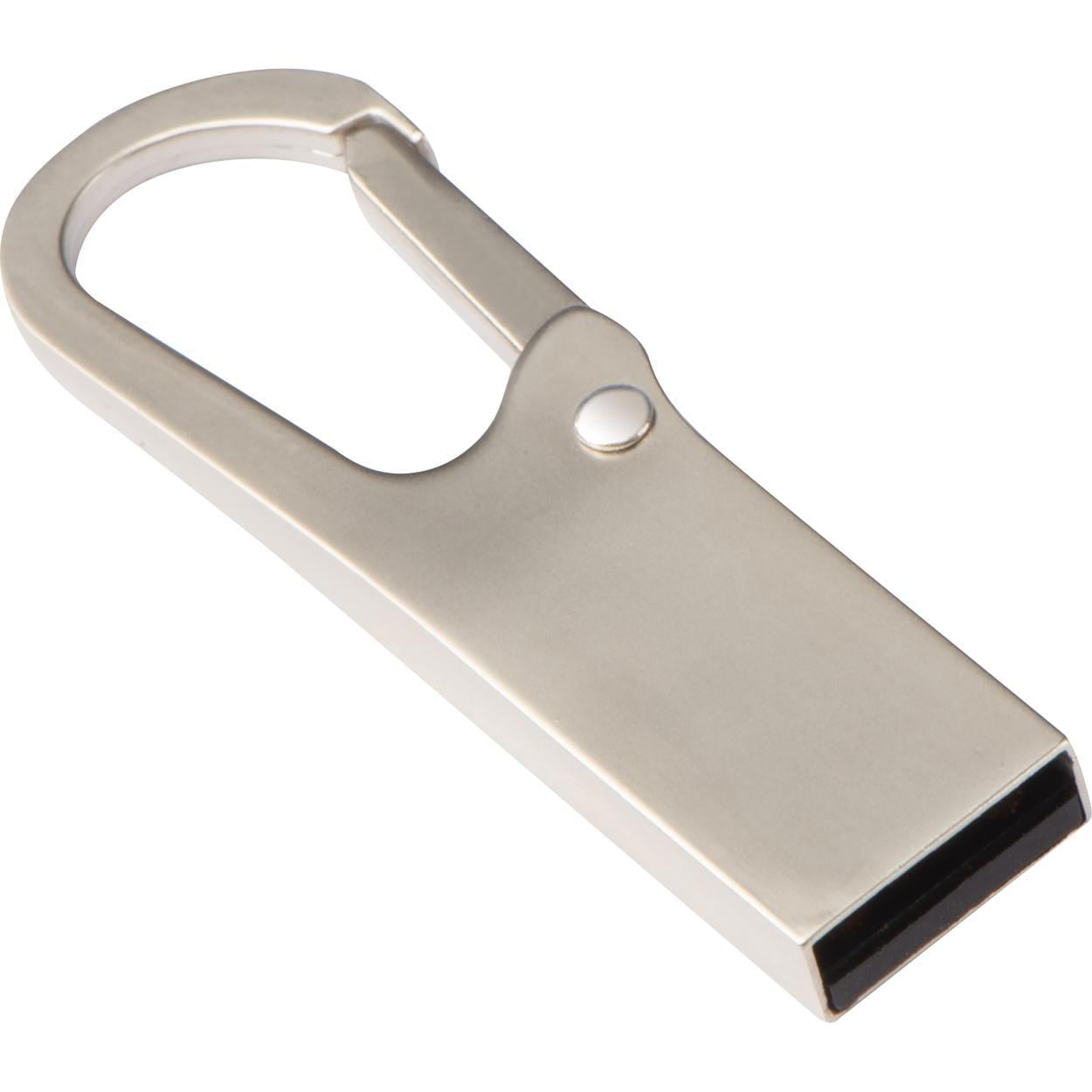 Metalen USB-stick met karabijnhaak, 4GB 7904