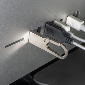 Metalen USB-stick met karabijnhaak, 4GB 7905