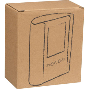 Pennenhouder met klok, thermometer van bamboe en ABS 9254