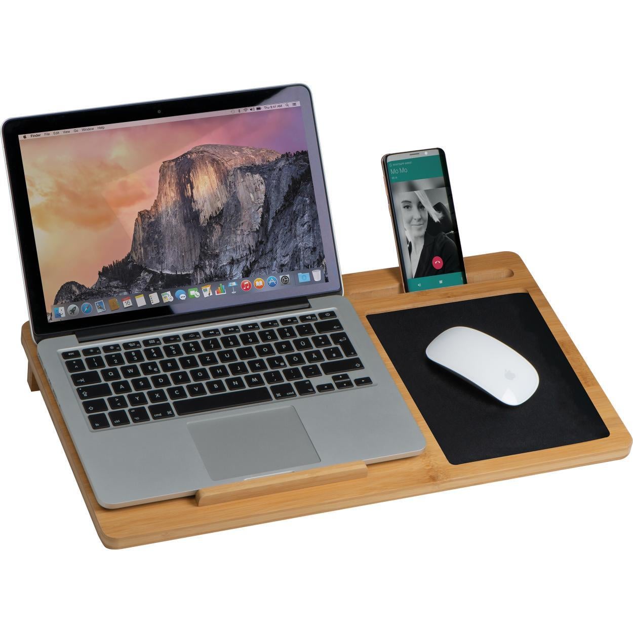 Deskorganiser van bamboe bedrukken