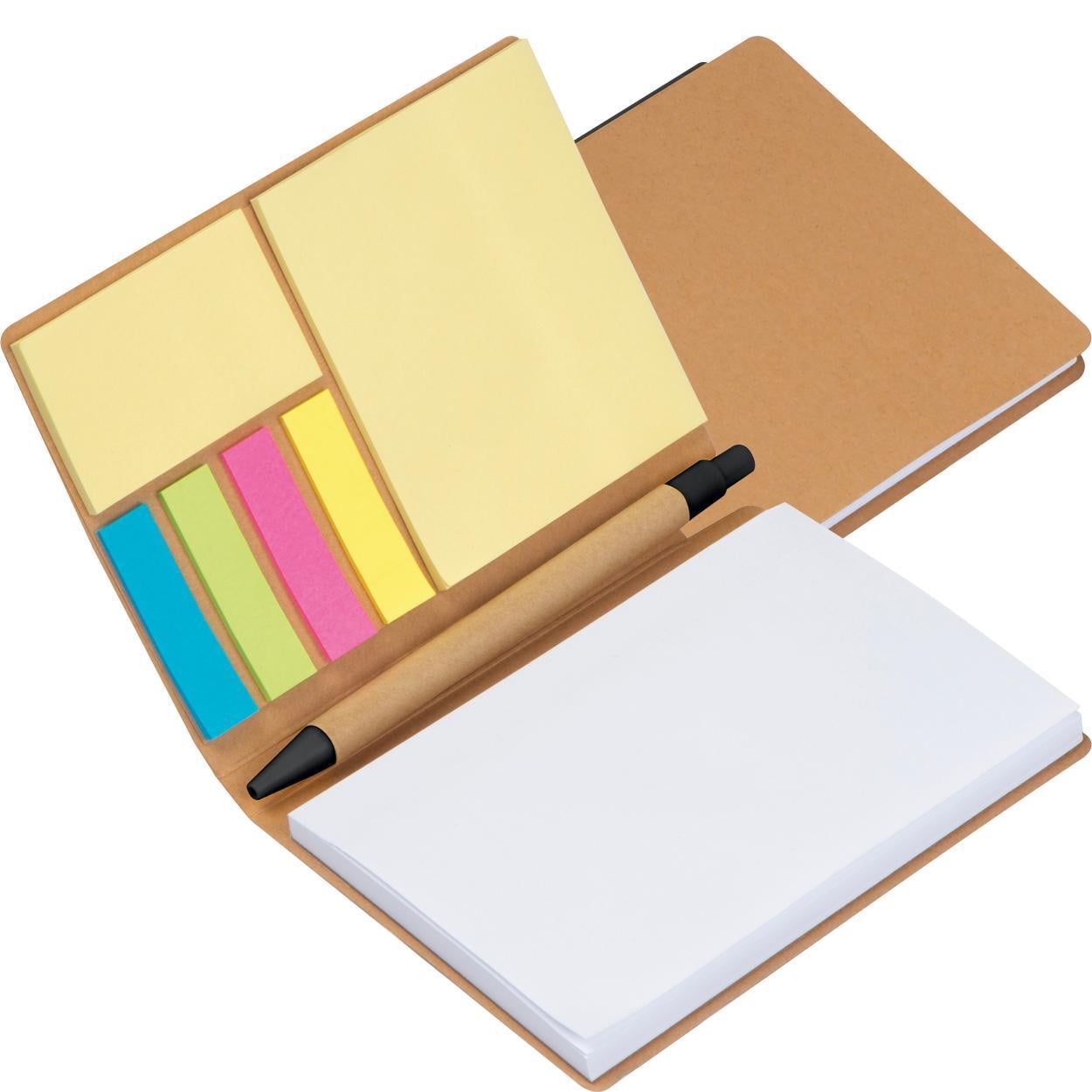 Notitieboekje met pen en markeervelletjes bedrukken