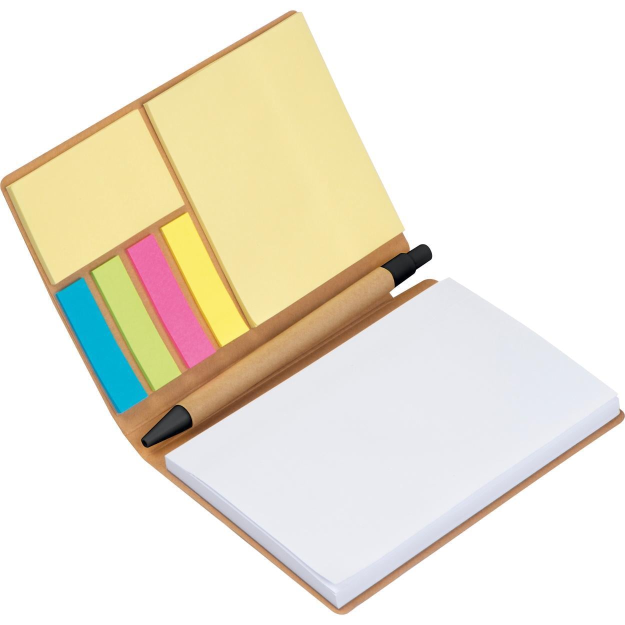 Notitieboekje met pen en markeervelletjes 8492