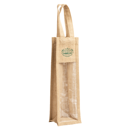 NIMBA jute tas met venster bedrukken