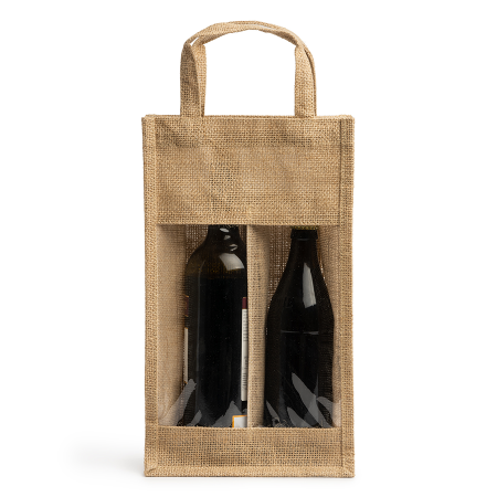 GRACE jute tas met venster bedrukken