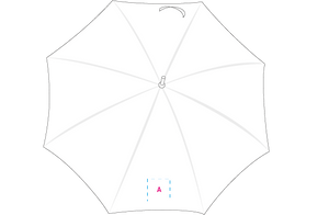 Paraplu met gebogen steel rood 1 kleur 9101