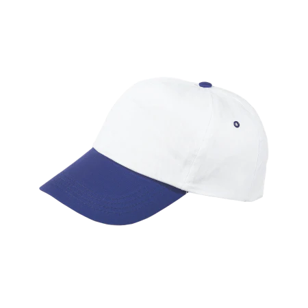 Cap 5 panel gekleurde klep donkerblauw 2 kleuren 2043