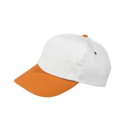 Cap 5 panel wit met gekleurde klep en klittenbandsluiting sample