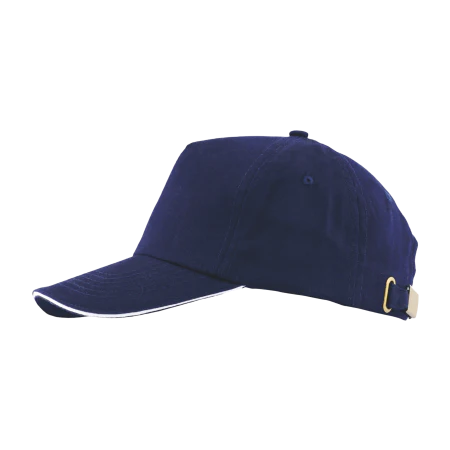 Cap 5 panel brushed donkerblauw 2 kleuren 2029