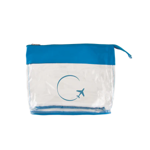 Toilettas transparant donkerblauw onbedrukt 12581