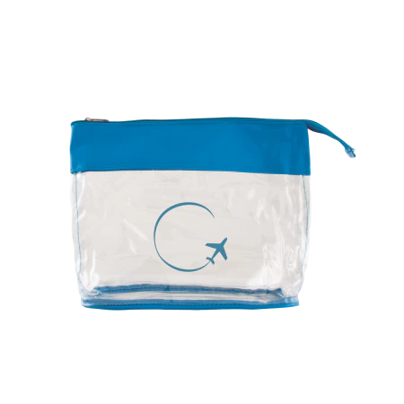 Toilettas transparant donkerblauw onbedrukt 12581