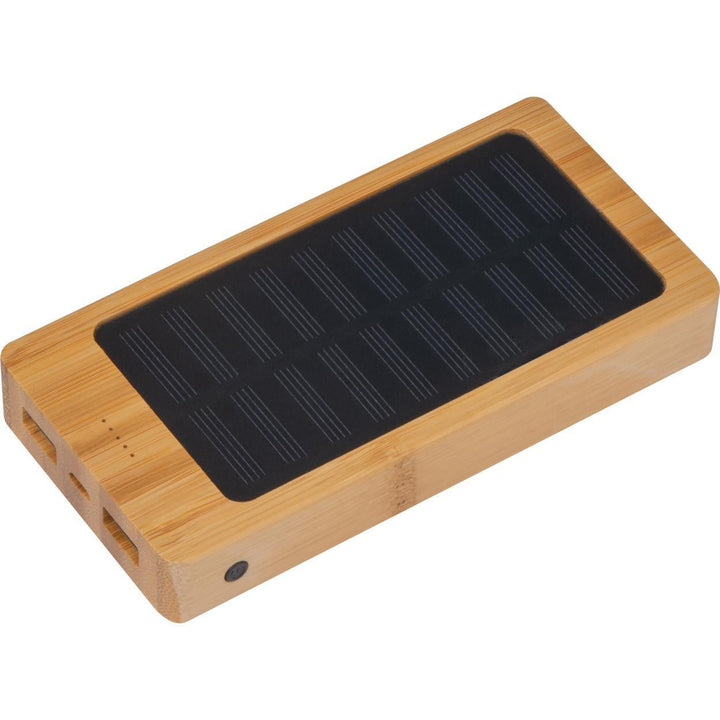 Powerbank met bamboe ommanteling bedrukken