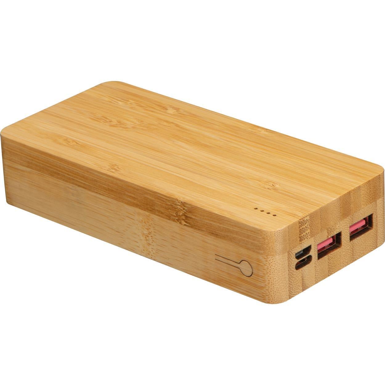 Powerbank van bamboe 20.000mAh 9643