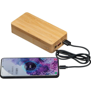 Powerbank van bamboe 20.000mAh 9644