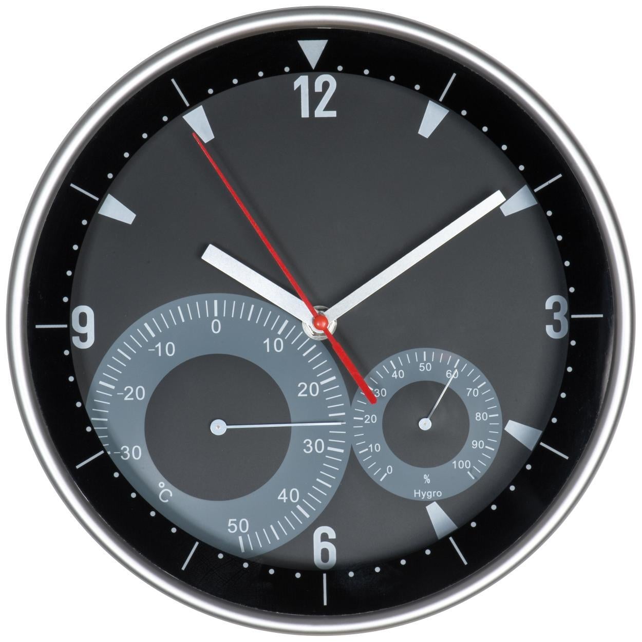 Wandklok met thermo-en hygrometer sample