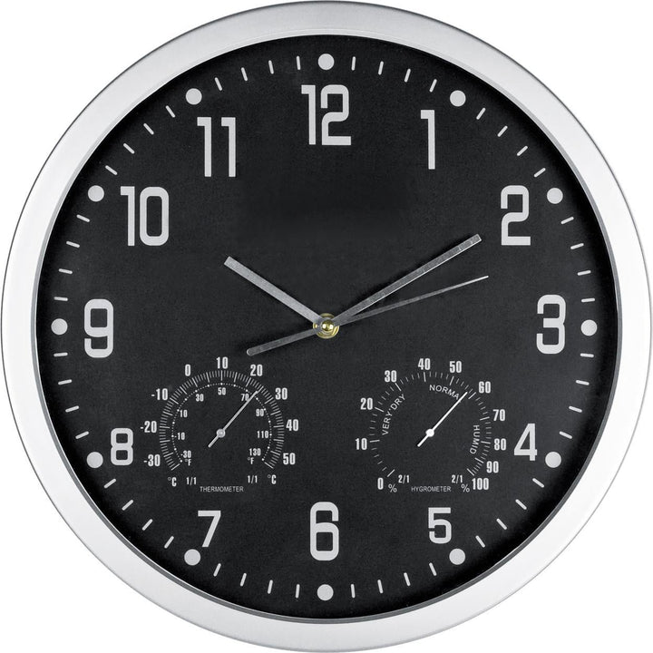 Wandklok met thermometer en hygrometer bedrukken