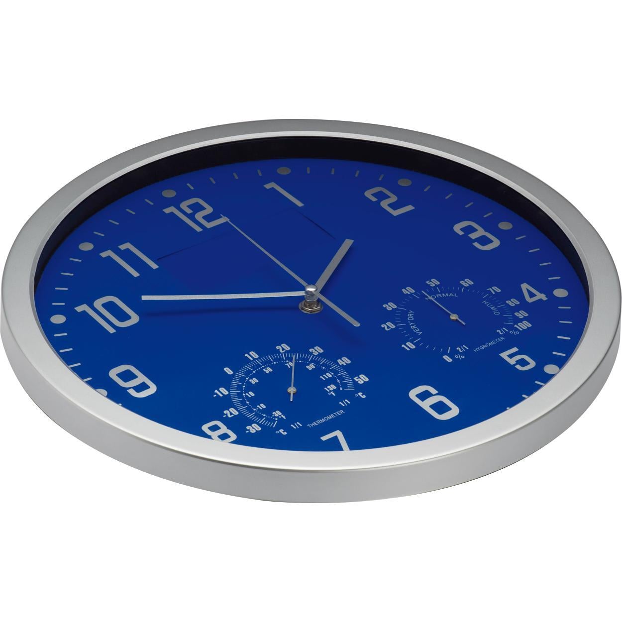 Wandklok met thermometer en hygrometer groen 1 kleur 13188