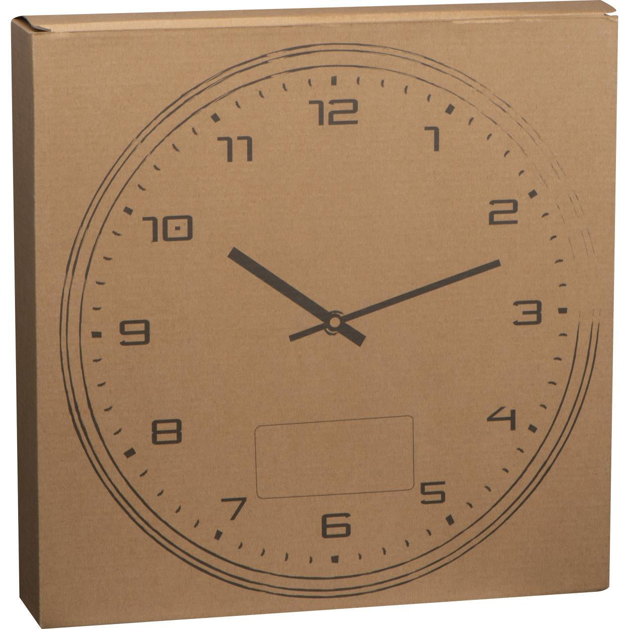 Wandklok met zilveren rand 13198