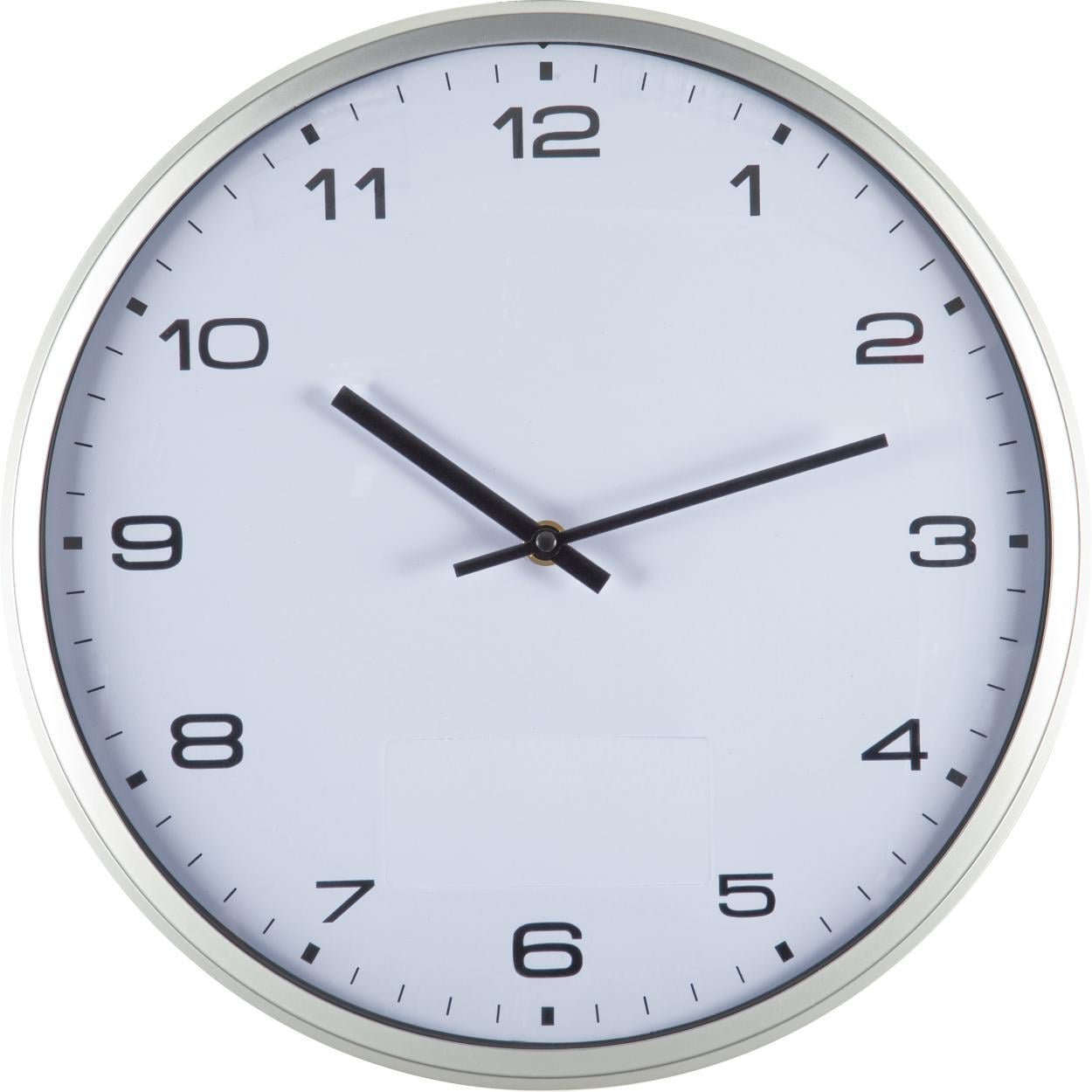 Wandklok met zilveren rand sample