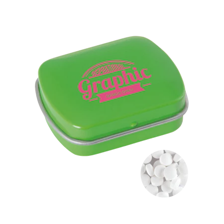 Klein blik met `triangle` mints full colour bedrukt geel Full colour 6477