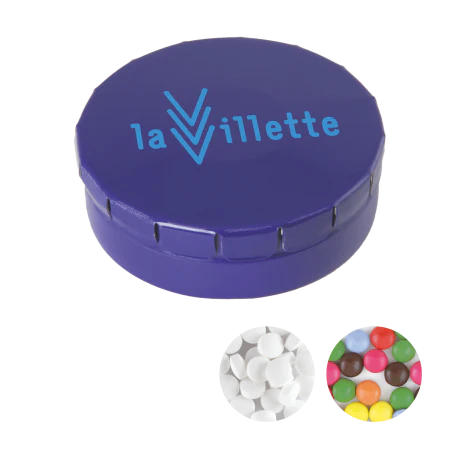 Rond click clack blik 45 mm donkerblauw 2 kleuren 9962