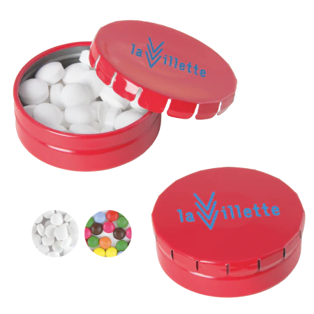 Rond click clack blik 45 mm lichtblauw 2 kleuren 9972