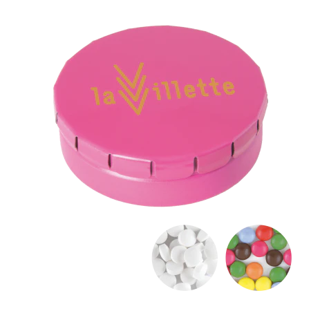 Rond click clack blik 45 mm lichtblauw 4 kleuren 9974