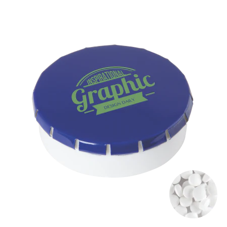 Rond click clack blik mints 72u lichtblauw 1 kleur 9986
