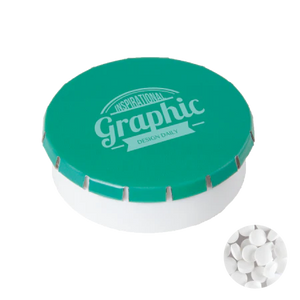 Rond click clack blik mints donkerblauw 4 kleuren 10003