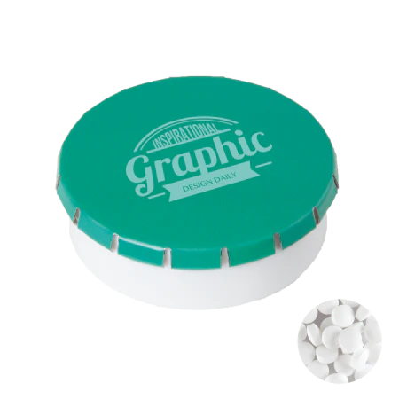 Rond click clack blik mints 72u geel 1 kleur 9983