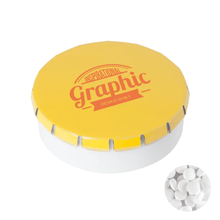 Rond click clack blik mints 72u oranje 1 kleur 9990