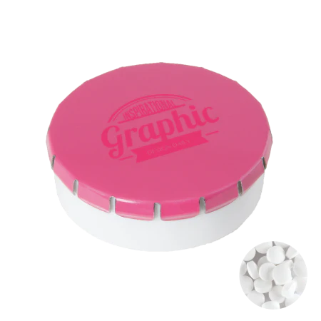 Rond click clack blik mints 72u lichtgrijs 1 kleur 9988