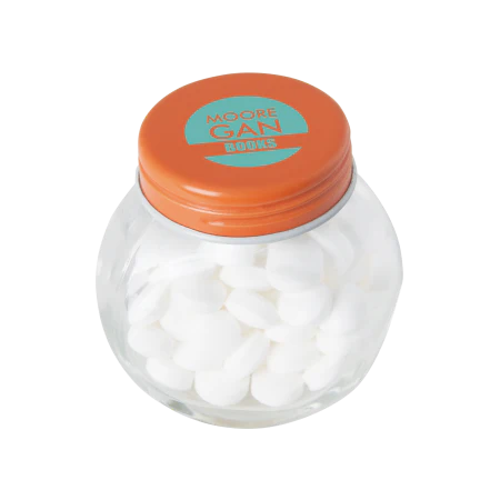 Glazen potje met mints geel 1 kleur 4540