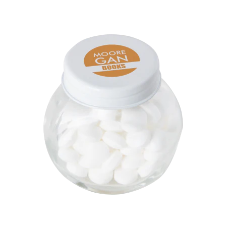 Glazen potje met mints oranje 1 kleur 4545