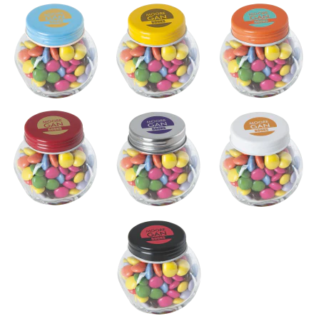 Glazen potje met chco carletties bedrukken