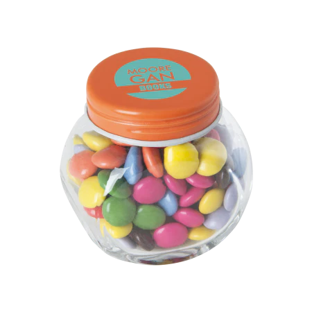 Glazen potje met chco carletties geel 1 kleur 4504