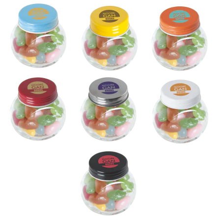 Glazen potje met jelly beans bedrukken
