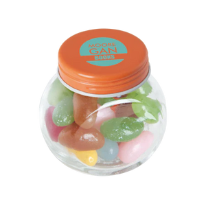 Glazen potje met jelly beans geel 1 kleur 4528