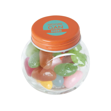 Glazen potje met jelly beans geel 1 kleur 4528
