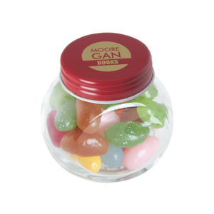 Glazen potje met jelly beans geel 2 kleuren 4529