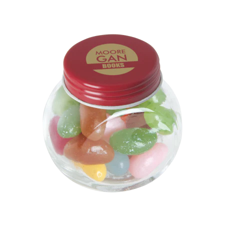 Glazen potje met jelly beans geel 2 kleuren 4529