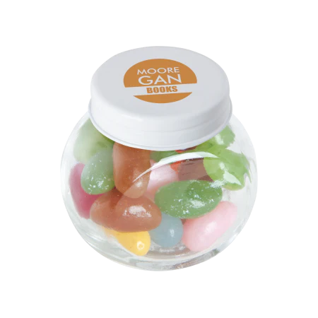 Glazen potje met jelly beans oranje 1 kleur 4533