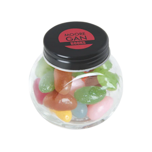 Glazen potje met jelly beans oranje 2 kleuren 4534