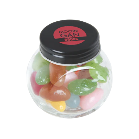 Glazen potje met jelly beans oranje 2 kleuren 4534