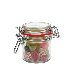 Glazen weckpot met snoep bedrukken