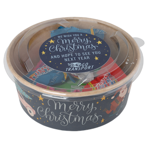 Kerst-bowl met pralin&eacute; chocolade afbreekbaar bedrukken